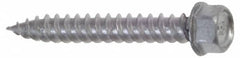 Buildex - #9 Hex Washer Head Sheet Metal Screw - Steel, 2-1/2" Length Under Head - Exact Tooling