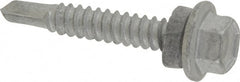 Buildex - 1/4", Hex Washer Head, Hex Drive, 1-1/2" Length Under Head, #3 Point, Self Drilling Screw - Steel - Exact Tooling