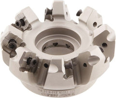 Iscar - 3" Cut Diam, 1" Arbor Hole, 0.276" Max Depth of Cut, 45° Indexable Chamfer & Angle Face Mill - 8 Inserts, S845 SX.U 16.. Insert, Right Hand Cut, 8 Flutes, Through Coolant, Series Helido - Exact Tooling