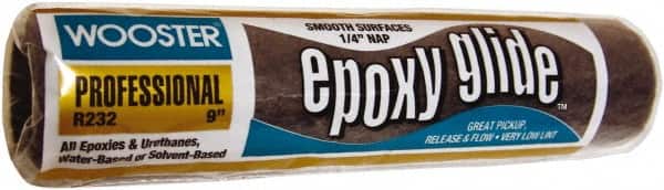 Wooster Brush - 1/4" Nap, 9" Wide Paint Roller Cover - Smooth Texture, Fabric - Exact Tooling