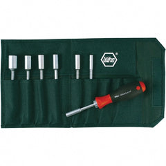 Wiha - 8 Piece, 5 to 10mm Nut Driver Set - Standard Shaft, Cushion Grip Handle - Exact Tooling