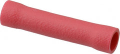 Thomas & Betts - 22 to 16 AWG Compatible, Vinyl Fully Insulated, Crimp-On Butt Splice Terminal - Copper Contacts, 0.986" OAL, Red - Exact Tooling