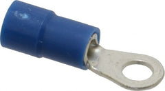 Thomas & Betts - 16-14 AWG Partially Insulated Crimp Connection Circular Ring Terminal - #6 Stud, 0.803" OAL x 0.26" Wide, Tin Plated Copper Contact - Exact Tooling