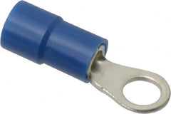Thomas & Betts - 16-14 AWG Partially Insulated Crimp Connection Circular Ring Terminal - #8 Stud, 0.803" OAL x 0.26" Wide, Tin Plated Copper Contact - Exact Tooling
