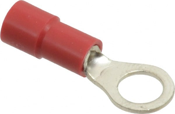 Thomas & Betts - 22-16 AWG Partially Insulated Crimp Connection Circular Ring Terminal - #10 Stud, 0.858" OAL x 0.315" Wide, Tin Plated Copper Contact - Exact Tooling