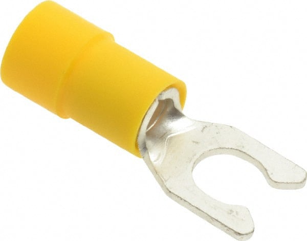Thomas & Betts - #10 Stud, 12 to 10 AWG Compatible, Partially Insulated, Crimp Connection, Locking Fork Terminal - Exact Tooling