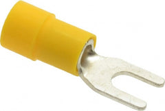 Thomas & Betts - #8 Stud, 12 to 10 AWG Compatible, Partially Insulated, Crimp Connection, Standard Fork Terminal - Exact Tooling