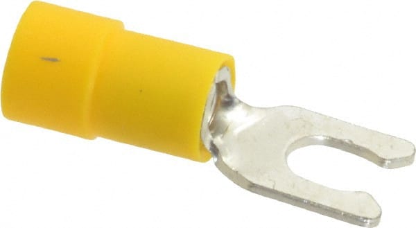 Thomas & Betts - #8 Stud, 12 to 10 AWG Compatible, Partially Insulated, Crimp Connection, Locking Fork Terminal - Exact Tooling