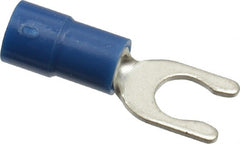 Thomas & Betts - #10 Stud, 16 to 14 AWG Compatible, Partially Insulated, Crimp Connection, Locking Fork Terminal - Exact Tooling