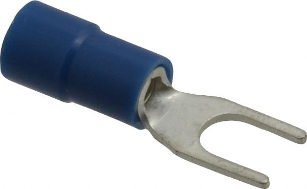 Thomas & Betts - #8 Stud, 16 to 14 AWG Compatible, Partially Insulated, Crimp Connection, Standard Fork Terminal - Exact Tooling