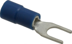 Thomas & Betts - #8 Stud, 16 to 14 AWG Compatible, Partially Insulated, Crimp Connection, Standard Fork Terminal - Exact Tooling