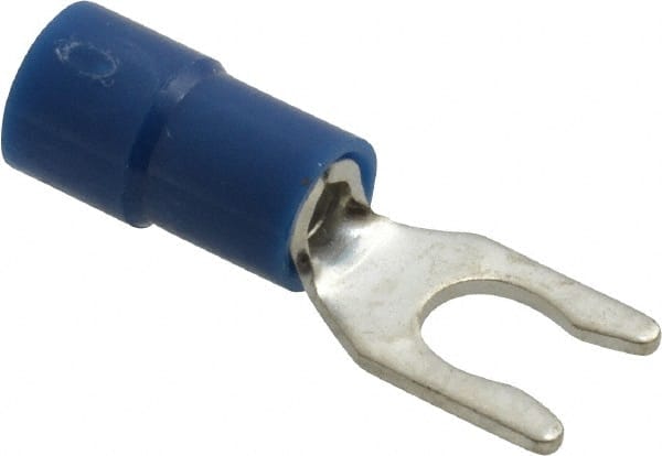Thomas & Betts - #8 Stud, 16 to 14 AWG Compatible, Partially Insulated, Crimp Connection, Locking Fork Terminal - Exact Tooling