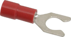 Thomas & Betts - #10 Stud, 22 to 18 AWG Compatible, Partially Insulated, Crimp Connection, Locking Fork Terminal - Exact Tooling