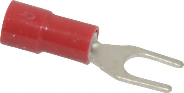 Thomas & Betts - #8 Stud, 22 to 16 AWG Compatible, Partially Insulated, Crimp Connection, Standard Fork Terminal - Exact Tooling