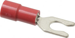 Thomas & Betts - #8 Stud, 22 to 18 AWG Compatible, Partially Insulated, Crimp Connection, Locking Fork Terminal - Exact Tooling