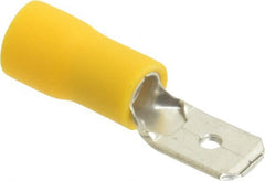 Thomas & Betts - 12 to 10 AWG, Vinyl, Fully Insulated, Male Wire Disconnect - 1/4 Inch Wide Tab, Yellow, RoHS Compliant, UL 94 V-0 - Exact Tooling