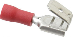 Thomas & Betts - 22 to 16 AWG, Vinyl, Fully Insulated, Piggyback Wire Disconnect - 1/4 Inch Wide Tab, Red, RoHS Compliant, UL 94 V-0 - Exact Tooling