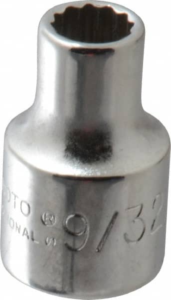 Proto - 9/32", 3/8" Drive, Standard Hand Socket - 12 Points, 1-5/16" OAL, Alloy Steel, Chrome Finish - Exact Tooling