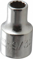 Proto - 9/32", 3/8" Drive, Standard Hand Socket - 12 Points, 1-5/16" OAL, Alloy Steel, Chrome Finish - Exact Tooling