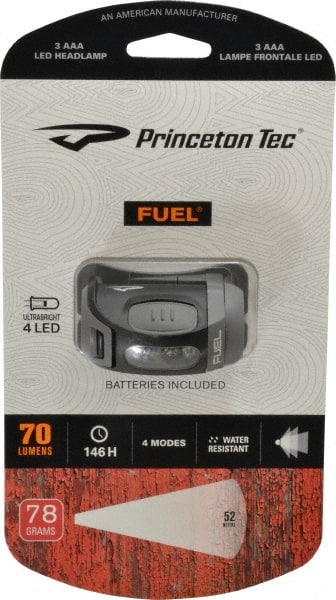 Princeton Tec - LED Bulb, 70 Lumens, Hands-free Flashlight - Black Plastic Body, 3 AAA Batteries Not Included - Exact Tooling