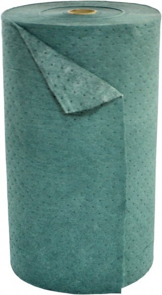 Brady SPC Sorbents - 49 Gal Capacity per Package, Universal Roll - 150' Long x 30" Wide, Green, Recycled Fibers - Exact Tooling