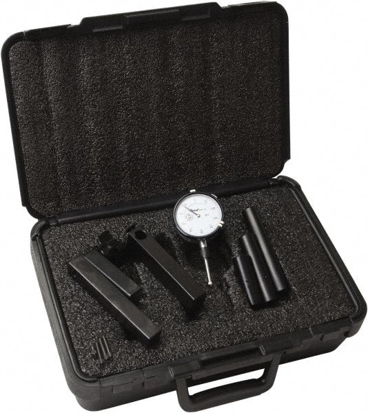 Moody Tools - 0.001" Graduation, 4" Max Meas, 0-100 Dial Reading, Dial Indicator & Base Kit - 0.001" Resolution - Exact Tooling