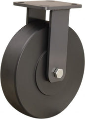 Hamilton - 8" Diam x 2" Wide x 9-1/2" OAH Top Plate Mount Rigid Caster - Nylon, 2,000 Lb Capacity, Sealed Precision Ball Bearing, 4 x 4-1/2" Plate - Exact Tooling