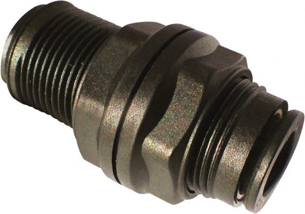 Legris - 1/2" Outside Diam, Nylon Push-to-Connect Tube Bulkhead Union - 290 Max psi - Exact Tooling