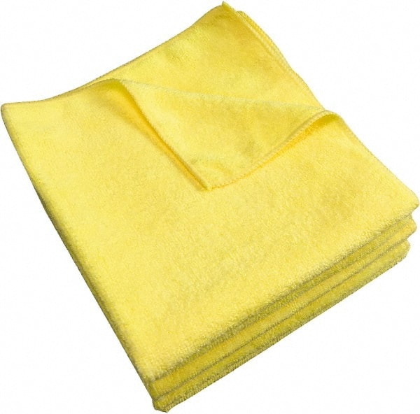 PRO-SOURCE - Reusable Microfiber Wipes - 12" x 12" Sheet Size, Yellow - Exact Tooling