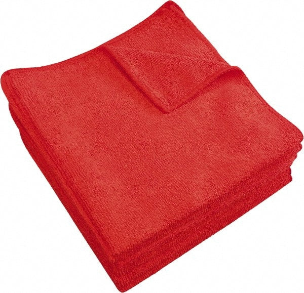 PRO-SOURCE - Reusable Microfiber Wipes - 12" x 12" Sheet Size, Red - Exact Tooling