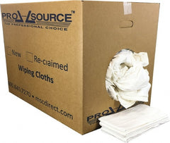 PRO-SOURCE - 12 Inch Long x 20 Inch Wide Virgin Cotton Diaper Rags - White, Knit, Lint Free, 50 Lbs. at 2 to 4 per Pound, Box - Exact Tooling