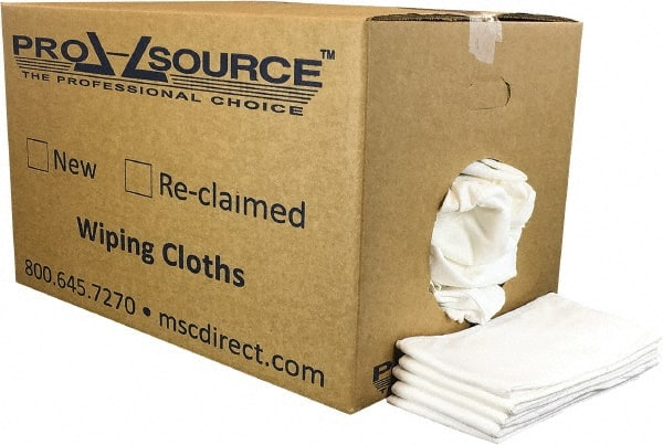 PRO-SOURCE - 12 Inch Long x 20 Inch Wide Virgin Cotton Diaper Rags - White, Lint Free, 25 Lbs. at 2 to 4 per Pound, Box - Exact Tooling
