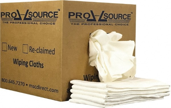 PRO-SOURCE - 12 Inch Long x 20 Inch Wide Virgin Cotton Diaper Rags - White, Lint Free, 10 Lbs. at 2 to 4 per Pound, Box - Exact Tooling