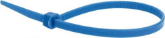 Value Collection - 8" Long Blue Nylon Standard Cable Tie - 50 Lb Tensile Strength, 54mm Max Bundle Diam - Exact Tooling