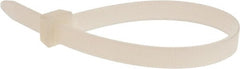 Value Collection - 8" Long Natural (Color) Nylon Standard Cable Tie - 120 Lb Tensile Strength, 54mm Max Bundle Diam - Exact Tooling