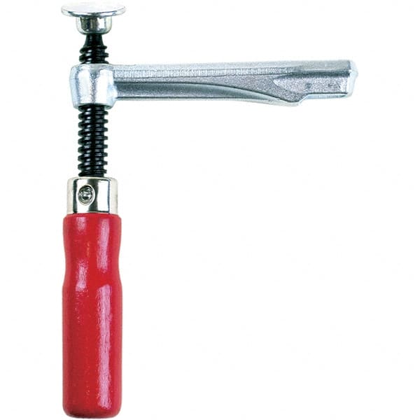 Bessey - 2,000 Lb Clamping Pressure, Steel, Straight Handle, SLV Bar & Pipe Clamping Arm - 5-1/2" Throat Depth - Exact Tooling