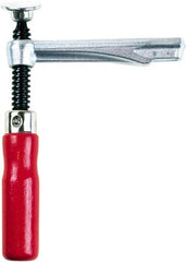 Bessey - 1,450 Lb Clamping Pressure, Steel, Straight Handle, SLV Bar & Pipe Clamping Arm - 4-3/4" Throat Depth - Exact Tooling