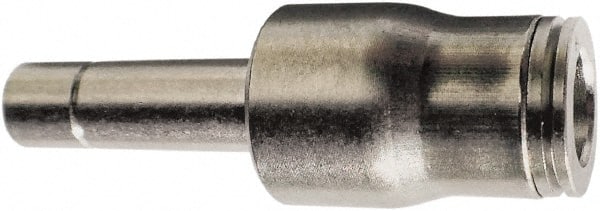 Legris - 1/4" Outside Diam, Nickel Plated Brass Push-to-Connect Tube Plug-In Adapter - 435 Max psi, Tube to Stem Connection, FKM O-Ring - Exact Tooling