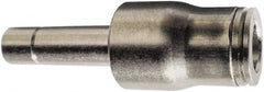 Legris - 1/4" Outside Diam, Nickel Plated Brass Push-to-Connect Tube Plug-In Adapter - 435 Max psi, Tube to Stem Connection, FKM O-Ring - Exact Tooling