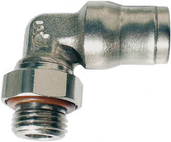 Legris - 12mm Outside Diam, 3/8 BSPP, Nickel Plated Brass Push-to-Connect Tube Male Elbow - 435 Max psi, Tube to Male BSPP Connection, FKM O-Ring - Exact Tooling