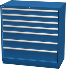 LISTA - 7 Drawer, Modular Storage Cabinet - Steel, 40-1/4" Wide x 22-1/2" Deep x 41-3/4" High, Blue - Exact Tooling