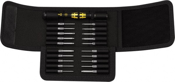Wera - 20 Piece Hex, Pentalobe, Phillips, Torx, TorxPlus & Slotted Screwdriver Set - Blade Sizes: Width mm 1.5, 2 & 3, Bit Sizes: Hex mm 1.5 & 2, Philips #0 to #1, Torx T1, T2, T3, T4, T5, T6, IP1, IP2, IP3, IP4 & Ts1 - Exact Tooling
