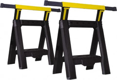 Stanley - Ladder Adjustable Sawhorse \x96 Twin Pack - Black/Yellow, 5' Long x 1.57" Wide x 29' High, Use with Lumber - Exact Tooling