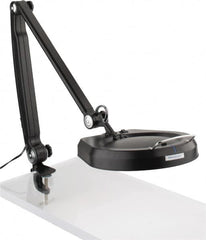 Value Collection - 50 Inch, Pivot, Clamp on, LED, Black, Magnifying Task Light - 7 Watt, 1.75x Magnification, 7 Inch Wide, 7 Inch Long - Exact Tooling
