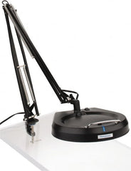 Value Collection - 50 Inch, Swing Arm, Clamp on, Fluorescent, Black, Magnifying Task Light - 32 Watt, 1.75x Magnification, 7 Inch Wide, 7 Inch Long - Exact Tooling