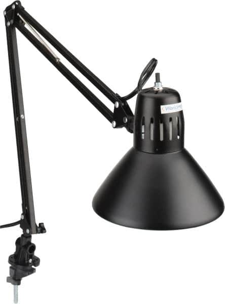 Value Collection - Swing Arm Machine Light - Clamp Mount, 5 Ft. Cord, Black, 120 VAC, - Exact Tooling
