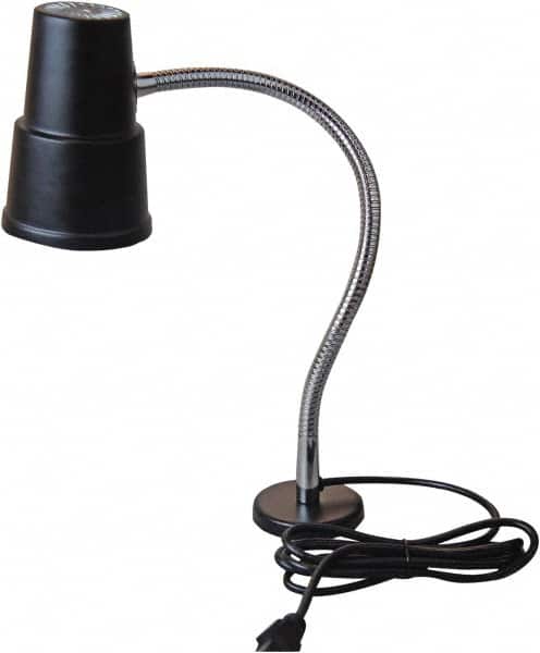 Value Collection - 120 VAC, 60 Watt, Gooseneck Machine Light - Magnetic Mount, 5 Ft. Cord, Black - Exact Tooling