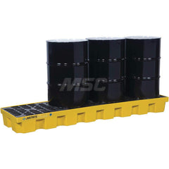 Justrite - Spill Pallets, Platforms, Sumps & Basins; Type: EcoPolyBlend? Spill Control Pallets ; Number of Drums: 4 ; Sump Capacity (Gal.): 75.00 ; Load Capacity (Lb.): 5000.000 ; Material: Polyethylene ; Height (Inch): 9 - Exact Tooling