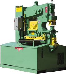 Uni-Hydro - 12" Throat Depth, 105 Ton Punch Pressure, 1-5/16" in 1" Punch Capacity Ironworker - 7-1/2 hp, 3 Phase, 220/480 Volts, 61-1/2" Wide x 70" High x 41" Deep - Exact Tooling