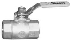 Sharpe Valves - 1-1/4" Pipe, Standard Port, Carbon Steel Steam Service Ball Valve - 1 Piece, Inline - One Way Flow, FNPT x FNPT Ends, Locking Lever Handle, 1,500 WOG, 250 WSP - Exact Tooling